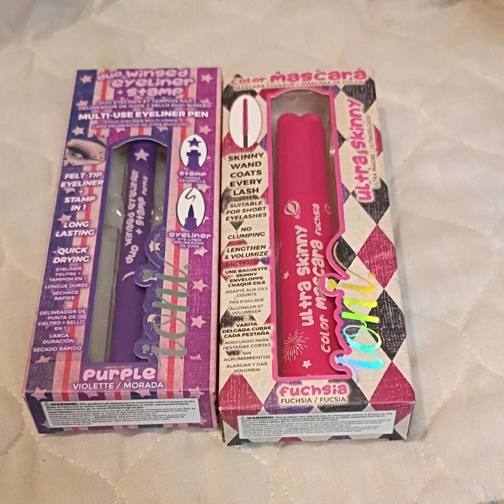 Purple Eyeliner Stamp Stamp And Eyeliner And Pink Fushia Mascara